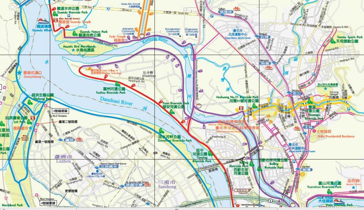 Taipei bisiklet yolu haritası 