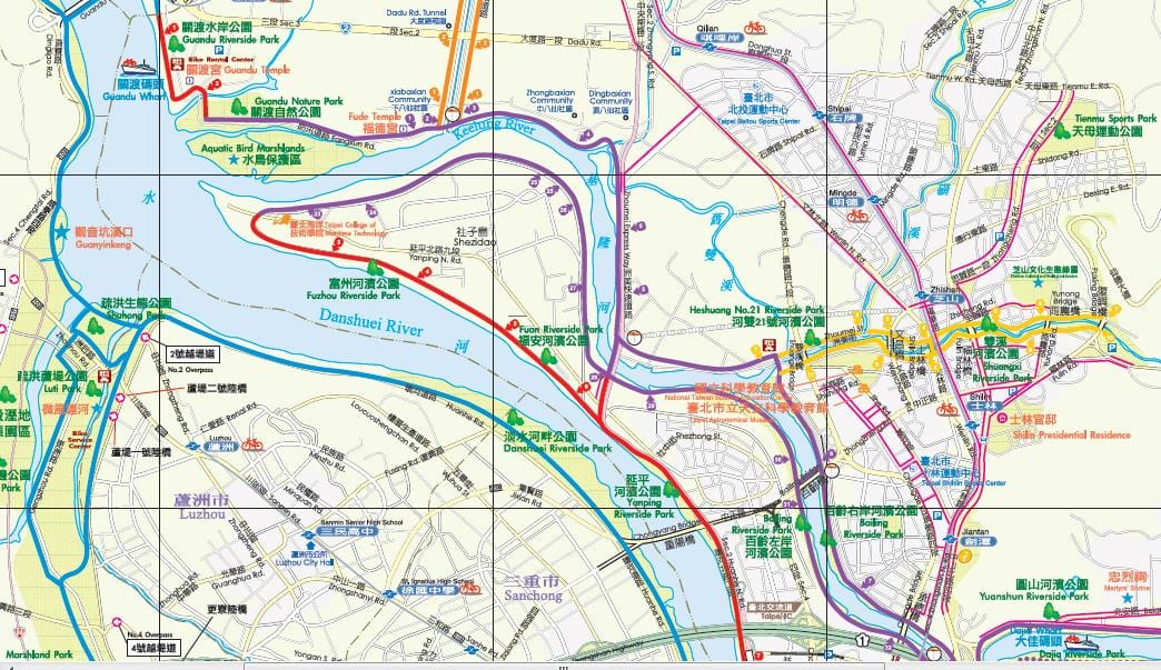 Taipei bisiklet yolu haritası