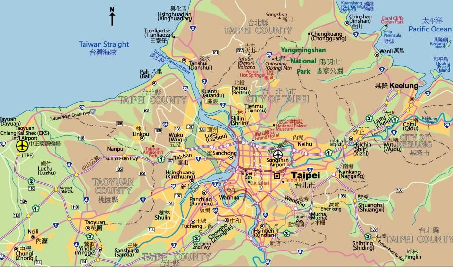 Taipei şehir haritası