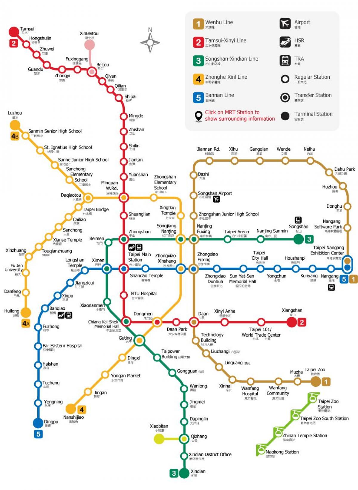 Taipei hızlı geçiş haritası