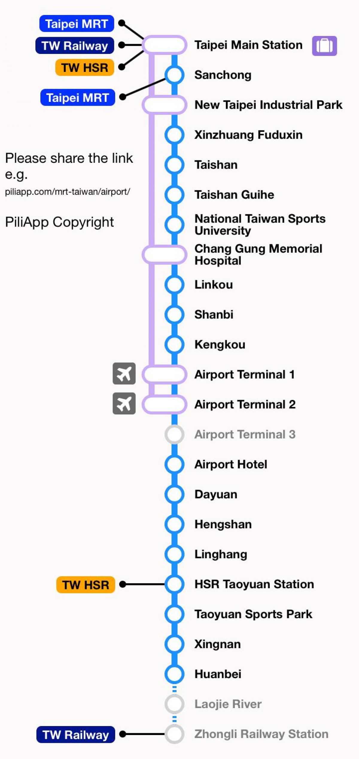 Taipei mrt harita taoyuan airport