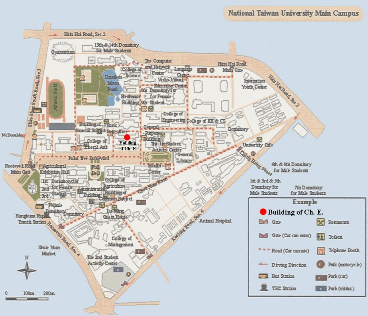 ulusal Tayvan Üniversitesi kampüs haritası