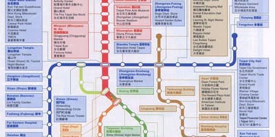 İlgi Taipei mrt harita ve yerler 